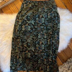 Vintage Floral Corduroy Skirt